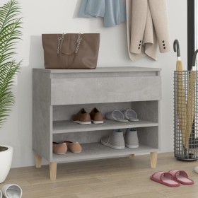 Concrete gray plywood shoe rack furniture 70x36x60 cm by vidaXL, Shoe racks and shoe organizers - Ref: Foro24-819760, Price: ...