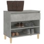 Mueble zapatero madera contrachapada gris hormigón 70x36x60 cm de vidaXL, Zapateros y organizadores de calzado - Ref: Foro24-...