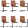 Cantilever dining chairs 6 pcs cognac brown synthetic leather by vidaXL, dining chairs - Ref: Foro24-278643, Price: 560,99 €,...