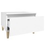 Mesa auxiliar de madera contrachapada blanco 50x46x35 cm de vidaXL, Mesas auxiliares - Ref: Foro24-819500, Precio: 34,99 €, D...