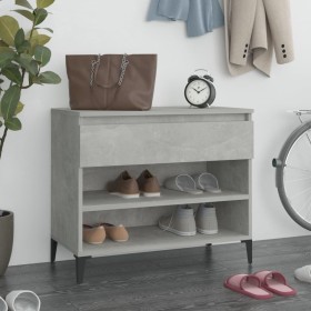 Mueble zapatero madera contrachapada gris hormigón 70x36x60 cm de vidaXL, Zapateros y organizadores de calzado - Ref: Foro24-...