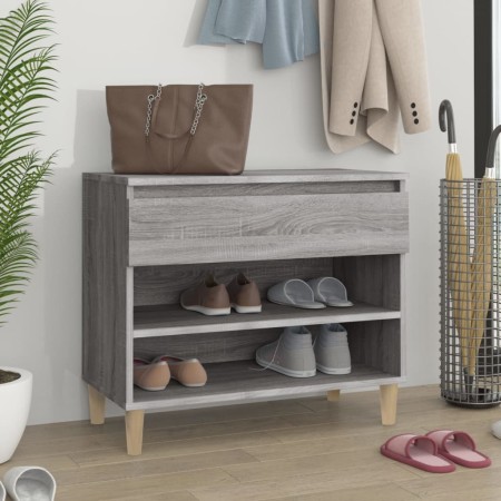 Mueble zapatero madera contrachapada gris Sonoma 70x36x60 cm de vidaXL, Zapateros y organizadores de calzado - Ref: Foro24-81...