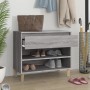 Mueble zapatero madera contrachapada gris Sonoma 70x36x60 cm de vidaXL, Zapateros y organizadores de calzado - Ref: Foro24-81...