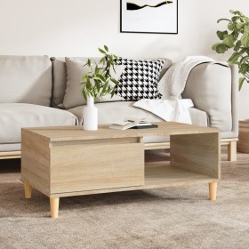 Oak Sonoma plywood coffee table 90x50x36.5 cm by vidaXL, Coffee table - Ref: Foro24-821047, Price: 59,68 €, Discount: %