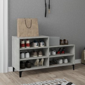 Mueble zapatero madera contrachapada gris hormigón 102x36x60 cm de vidaXL, Zapateros y organizadores de calzado - Ref: Foro24...