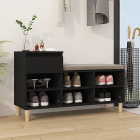 Mueble zapatero madera contrachapada negro 102x36x60 cm de vidaXL, Zapateros y organizadores de calzado - Ref: Foro24-821205,...