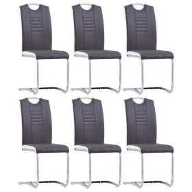 Cantilever dining chairs 6 units gray synthetic leather by vidaXL, dining chairs - Ref: Foro24-278833, Price: 442,04 €, Disco...