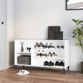 Mueble zapatero madera contrachapada blanco brillo 102x36x60 cm de vidaXL, Zapateros y organizadores de calzado - Ref: Foro24...