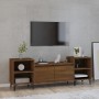 Oak brown plywood TV cabinet 160x35x55 cm by vidaXL, TV Furniture - Ref: Foro24-821203, Price: 96,41 €, Discount: %