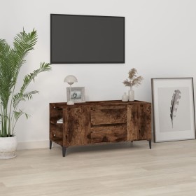 Smoked oak plywood TV cabinet 102x44.5x50 cm by vidaXL, TV Furniture - Ref: Foro24-819609, Price: 80,56 €, Discount: %