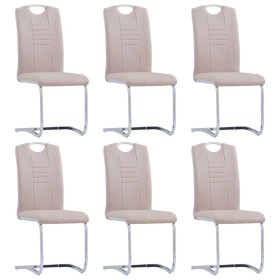 Cantilever dining chairs 6 pcs cappuccino synthetic leather by vidaXL, dining chairs - Ref: Foro24-278836, Price: 412,28 €, D...