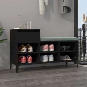 Mueble zapatero madera contrachapada negro 102x36x60 cm de vidaXL, Zapateros y organizadores de calzado - Ref: Foro24-821213,...