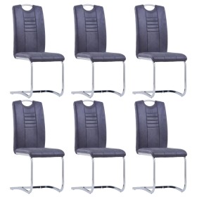 Cantilever dining chairs 6 pcs artificial suede leather gray by vidaXL, dining chairs - Ref: Foro24-278839, Price: 430,99 €, ...