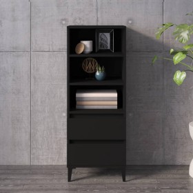 Tall black plywood sideboard 40x36x110 cm by vidaXL, Sideboards - Ref: Foro24-821245, Price: 79,99 €, Discount: %