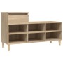 Mueble zapatero madera contrachapada roble Sonoma 102x36x60 cm de vidaXL, Zapateros y organizadores de calzado - Ref: Foro24-...