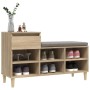 Mueble zapatero madera contrachapada roble Sonoma 102x36x60 cm de vidaXL, Zapateros y organizadores de calzado - Ref: Foro24-...