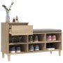 Mueble zapatero madera contrachapada roble Sonoma 102x36x60 cm de vidaXL, Zapateros y organizadores de calzado - Ref: Foro24-...