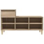 Mueble zapatero madera contrachapada roble Sonoma 102x36x60 cm de vidaXL, Zapateros y organizadores de calzado - Ref: Foro24-...