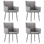 Sillas de comedor con reposabrazos 4 unidades terciopelo gris de vidaXL, Sillas de comedor - Ref: Foro24-3051089, Precio: 290...