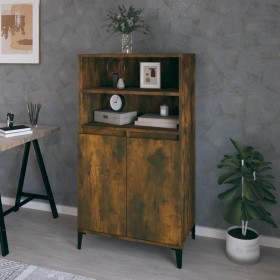 Tall smoked oak plywood sideboard 60x36x110 cm by vidaXL, Sideboards - Ref: Foro24-821233, Price: 88,99 €, Discount: %