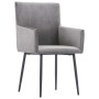 Sillas de comedor con reposabrazos 4 unidades terciopelo gris de vidaXL, Sillas de comedor - Ref: Foro24-3051089, Precio: 290...