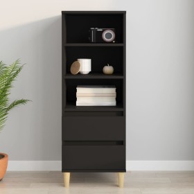 Tall black plywood sideboard 40x36x110 cm by vidaXL, Sideboards - Ref: Foro24-821237, Price: 65,33 €, Discount: %