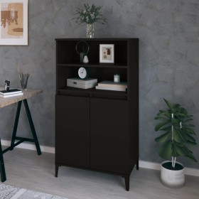 Tall black plywood sideboard 60x36x110 cm by vidaXL, Sideboards - Ref: Foro24-821229, Price: 96,57 €, Discount: %