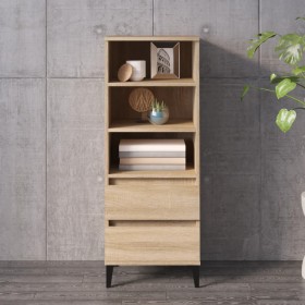 Aparador alto madera contrachapada roble Sonoma 40x36x110 cm de vidaXL, Aparadores - Ref: Foro24-821247, Precio: 73,04 €, Des...