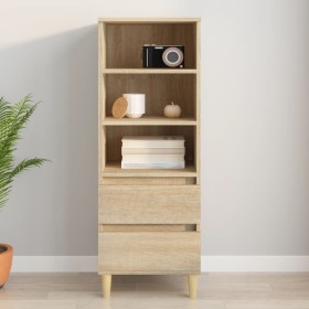 Aparador alto madera contrachapada roble Sonoma 40x36x110 cm de vidaXL, Aparadores - Ref: Foro24-821239, Precio: 75,99 €, Des...