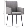 Sillas de comedor con reposabrazos 4 unidades terciopelo gris de vidaXL, Sillas de comedor - Ref: Foro24-3051089, Precio: 290...