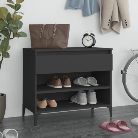 Mueble zapatero madera contrachapada negro 70x36x60 cm de vidaXL, Zapateros y organizadores de calzado - Ref: Foro24-819765, ...