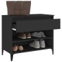 Shoe cabinet made of black plywood wood 70x36x60 cm by vidaXL, Shoe racks and shoe organizers - Ref: Foro24-819765, Price: 78...