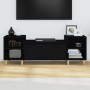 TV stand made of black plywood 160x35x55 cm by vidaXL, TV Furniture - Ref: Foro24-821189, Price: 88,03 €, Discount: %