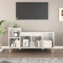 Glossy white plywood TV cabinet 100x35x55 cm by vidaXL, TV Furniture - Ref: Foro24-821174, Price: 63,98 €, Discount: %