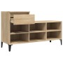 Mueble zapatero madera contrachapada roble Sonoma 102x36x60 cm de vidaXL, Zapateros y organizadores de calzado - Ref: Foro24-...