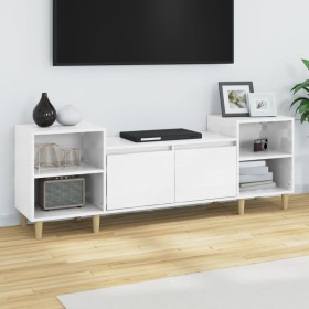 Glossy white plywood TV cabinet 160x35x55 cm by vidaXL, TV Furniture - Ref: Foro24-821190, Price: 76,99 €, Discount: %