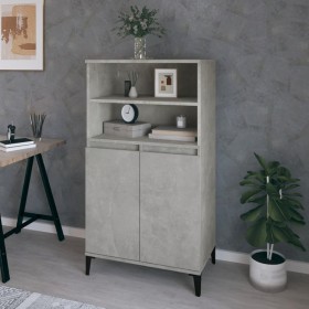 Concrete gray plywood tall sideboard 60x36x110 cm by vidaXL, Sideboards - Ref: Foro24-821232, Price: 95,99 €, Discount: %