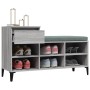 Mueble zapatero madera contrachapada gris Sonoma 102x36x60 cm de vidaXL, Zapateros y organizadores de calzado - Ref: Foro24-8...