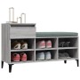 Mueble zapatero madera contrachapada gris Sonoma 102x36x60 cm de vidaXL, Zapateros y organizadores de calzado - Ref: Foro24-8...