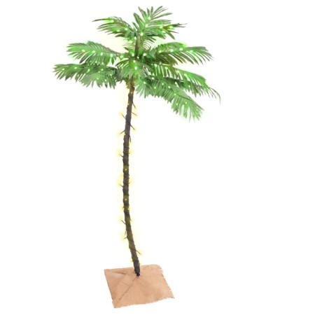 Palmera artificial con 88 LED blanco cálido 150 cm de vidaXL, Arboles de navidad - Ref: Foro24-345137, Precio: 58,47 €, Descu...