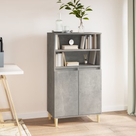 Concrete gray plywood tall sideboard 60x36x110 cm by vidaXL, Sideboards - Ref: Foro24-821224, Price: 87,79 €, Discount: %