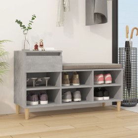 Mueble zapatero madera contrachapada gris hormigón 102x36x60 cm de vidaXL, Zapateros y organizadores de calzado - Ref: Foro24...