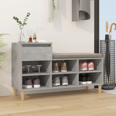 Concrete gray plywood shoe rack furniture 102x36x60 cm by vidaXL, Shoe racks and shoe organizers - Ref: Foro24-821208, Price:...