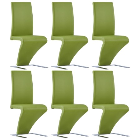 Dining chairs zigzag shape 6 pcs green synthetic leather by vidaXL, dining chairs - Ref: Foro24-3052960, Price: 499,42 €, Dis...