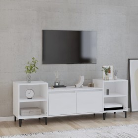 Mueble para TV madera contrachapada blanco brillo 160x35x55 cm de vidaXL, Muebles TV - Ref: Foro24-821198, Precio: 70,99 €, D...