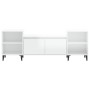 Mueble para TV madera contrachapada blanco brillo 160x35x55 cm de vidaXL, Muebles TV - Ref: Foro24-821198, Precio: 70,86 €, D...