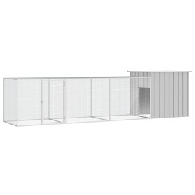 Galvanized steel chicken coop in gray, 400x91x100 cm. by vidaXL, Cages and habitats for small animals - Ref: Foro24-3106461, ...