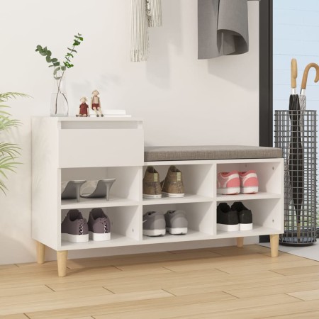 Mueble zapatero madera contrachapada blanco 102x36x60 cm de vidaXL, Zapateros y organizadores de calzado - Ref: Foro24-821204...