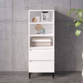 Tall plywood white gloss sideboard 40x36x110 cm by vidaXL, Sideboards - Ref: Foro24-821246, Price: 70,29 €, Discount: %