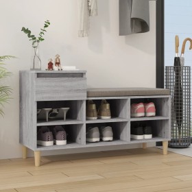 Mueble zapatero madera contrachapada gris Sonoma 102x36x60 cm de vidaXL, Zapateros y organizadores de calzado - Ref: Foro24-8...